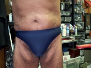 Navy Blue H.I.S. Speedo Lick my bulge please!!! 12 of 20