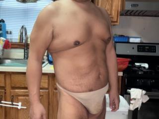 Nude CK thong in kitchen 5 of 20