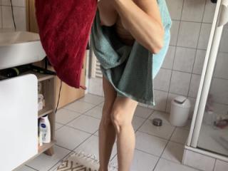 Hotwife coming out of the shower 7 of 9