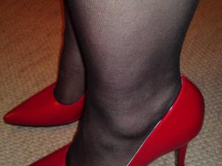 Her hot high heels in red 6 of 7