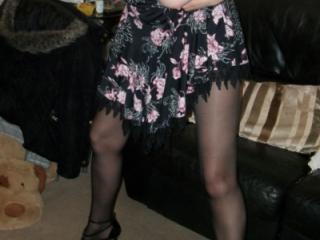 Wife black tights, dress & heels 5 of 12