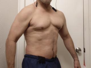 Old guy Flexing my small muscle 1 of 9