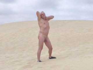 Naked in the beach dunes