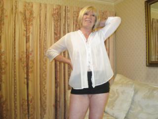 Fiona showing us her favourite mini skirt 2 of 4