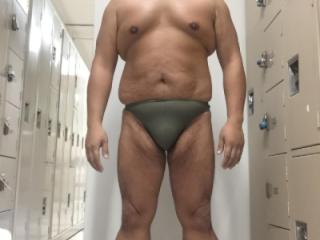 Olive Green bikini in YMCA Locker Room. Suck me? 15 of 15