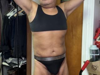 Love my new spike belt with my black thong 6 of 20