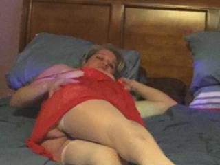 Hot Blonde Milf - Lady In Red pt2 7 of 10