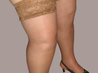 Old and fat wife show her stockings legs 4 of 6