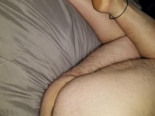 Hubby feet, cock and ass.