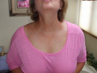 Big Tits Mature Hot Wife in Pink Half Tee 6 of 19