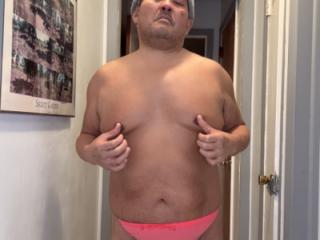 Orange stripe thong bikini 19 of 20