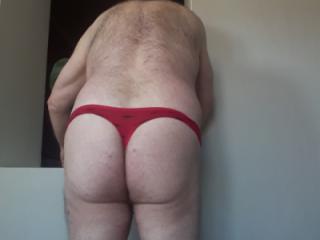 Wearing my wife's panties. 3 of 12