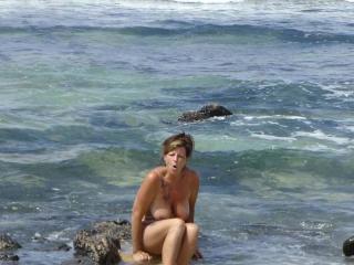 Cooling off on the nudist beach
