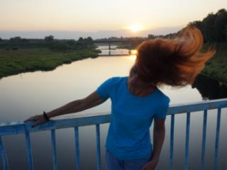 Flamehair in evening on the bridge (non-nude) 7 of 12