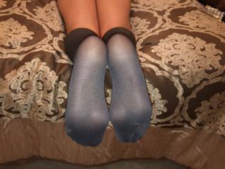 Footjob in nylon socks 8 of 9