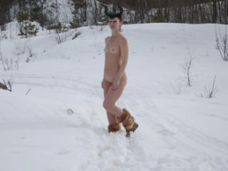 Naked on the Snow in Quarry 12 of 20