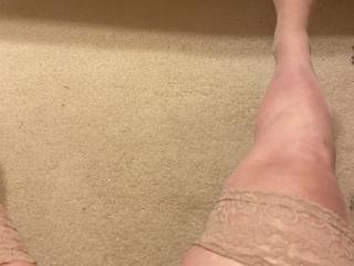 Experimenting in nude stockings