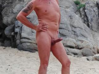 My husband at the beach