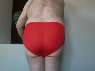 Wearing my wife's panties. 10 of 12