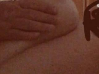 Hubby playing with my big tits 3 of 5