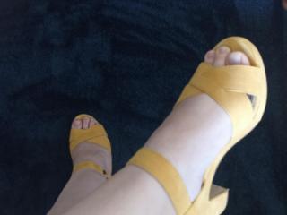 Her new yellow heels 2 of 5