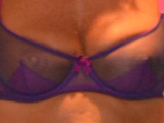 Sheer Purpe and Pink Bra and Purple Butterfly Open Crotch Thong 12 of 20