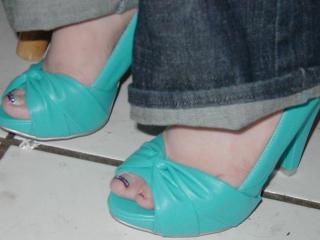 My Turquoise Peak Toe Heels 3 of 6