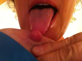 Tongue clit lips and tits