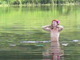 Naked swimming in Volga-river