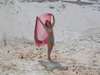 Red Shawl on white sand 3 of 20